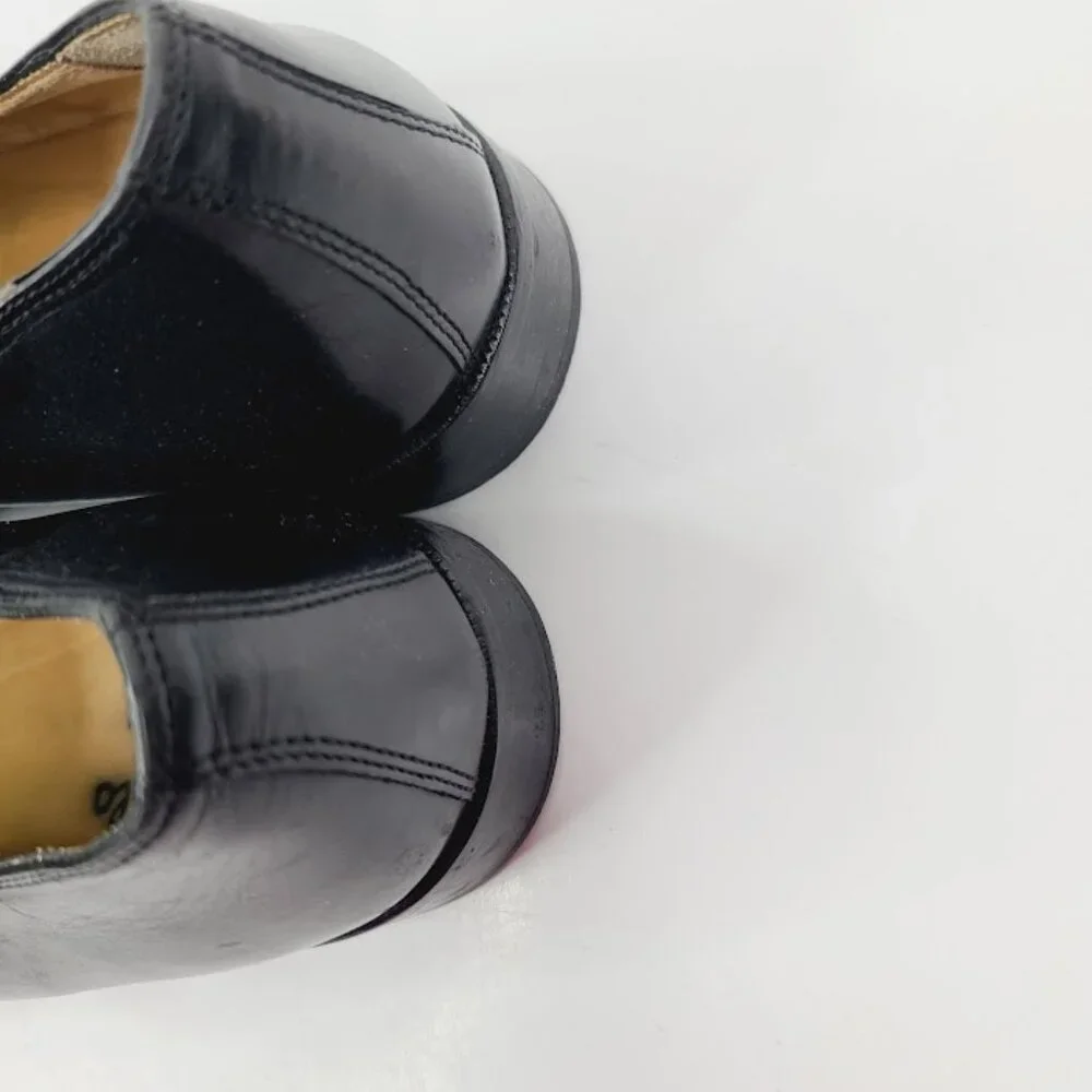 Vito Rufolo Men's Black Italian Leather Almond Monk Strap Oxford Dress Shoes 10